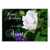Happy Birthday To A Dear Aunt Pink Rose Greeting Card Zazzle