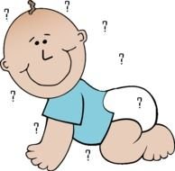 curious newborn as a graphic image