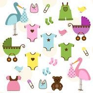 painted baby clothes and strollers