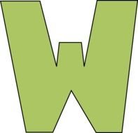 clipart of the Green Letter W