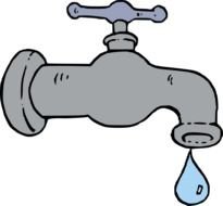 vintage water tap with drop, drawing