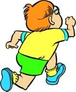cartoon running boy as a picture for clipart