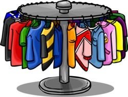 clothes on a round hanger as a picture for clipart