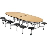 Amtab Mse1012 Elliptical Mobile Stool Cafeteria Table 10 1l At