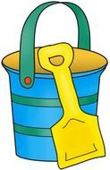 figure of a bucket with a spatula for playing in the sand