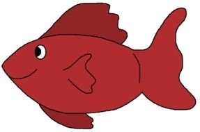 Red smiling fish as clipart