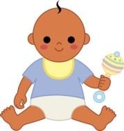 drawing a child with a rattle