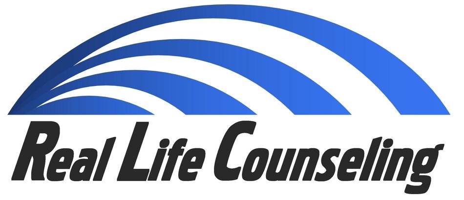 black inscription 'real life counseling' for clipart