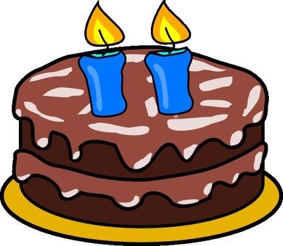 Cake With 2 Candles At Clkercom Vector Online