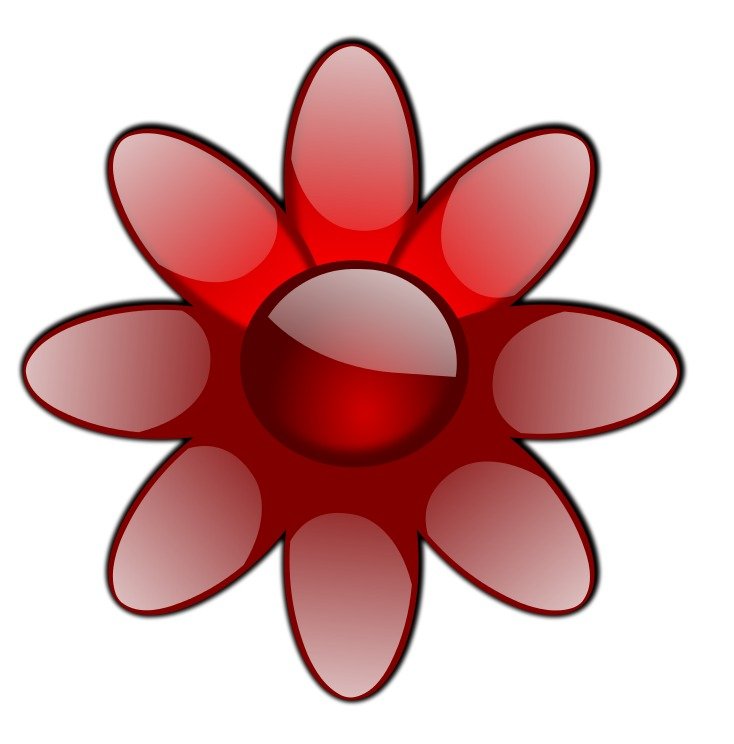 Red Glossy Flower Svg