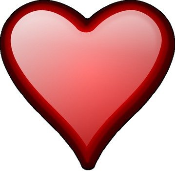 Heart Outline Shiny Red