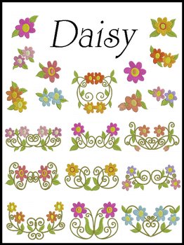 clipart of the colorful daisies