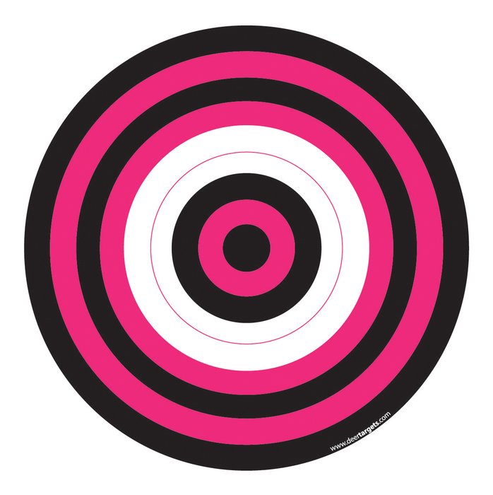 black and pink circles on the target