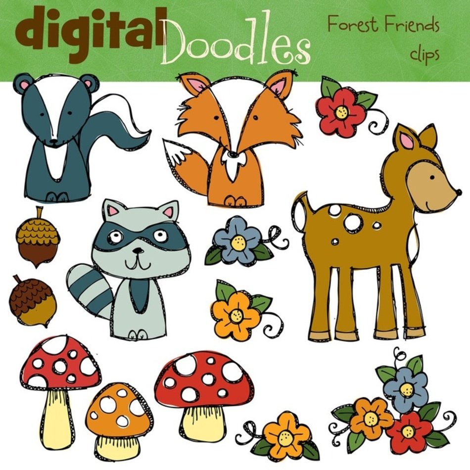 Forest Friends Digital clipart