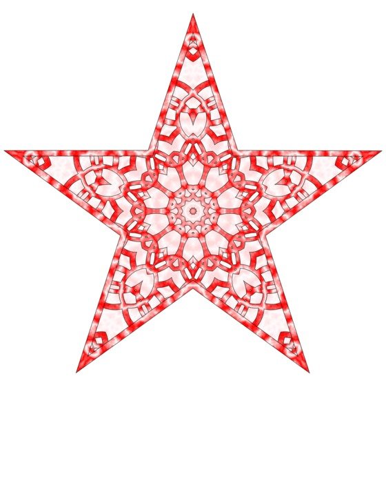 star with red patterns