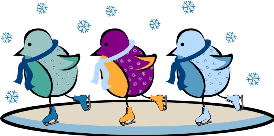 painted three birds roll on ice