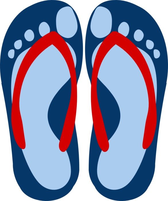 clipart of the blue and red slippers