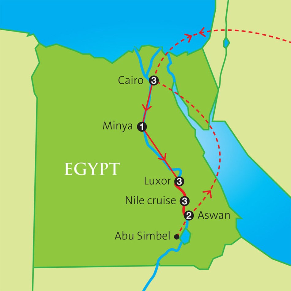 Egypt is marked in green on the map