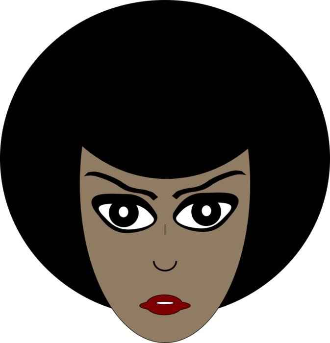 clipart of the Cartoon African American Woman