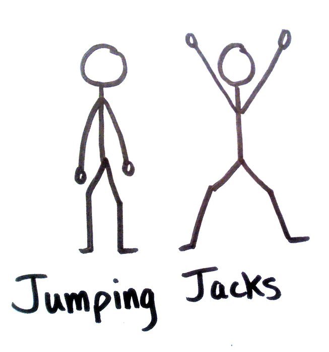 Jumping Jacks stick drawing