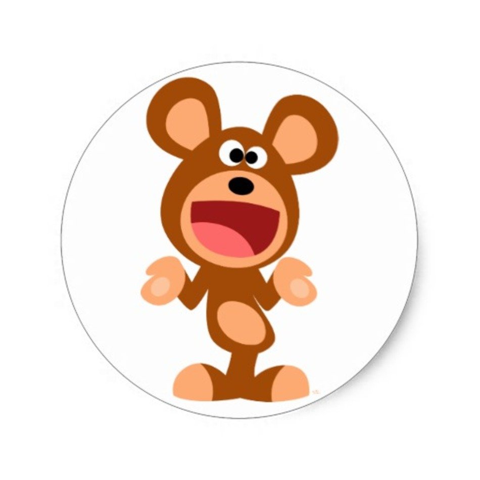 Oh Well Shrugging Cartoon Bear Sticker Zazzle