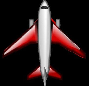 Clipart of Airplane in a dark