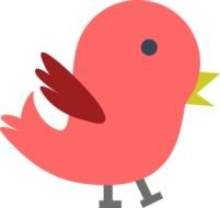 pink bird on a black background