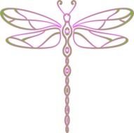 Pink And Green Dragonfly At Clkercom Vector
