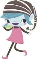 cartoon Scout Girl drawing