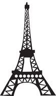 drawing of Eiffel Tower silhouette