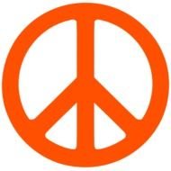 Orange Peace Symbol drawing