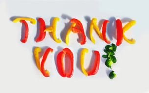 Thank You pepper text drawing