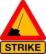 Strike on the road sign
