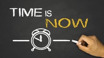 time is now text drawing