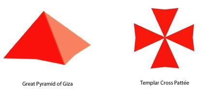 red shapes on a white background