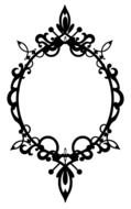 Ornate Oval Frame, black and white