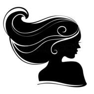 Clipart of Beautiful Woman Silhouette