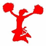 red silhouette of a school dancer