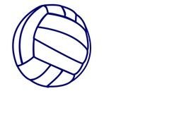 Volleyball Blue Outline Vector Online Royalty clipart