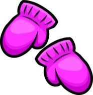 drawing of pink mittens on a white background
