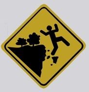 cliff danger sign