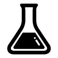 flask with black liquid