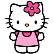 kitty with a flower on her head
