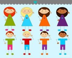 figures of schoolchildren from sticks in illustration