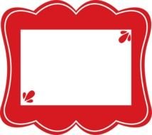 painted red frame with white background