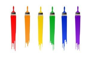 colorful paint brushes