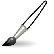 Paint Brush Black And White clipart