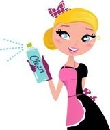 Shine Cleaning Professional girl drawing