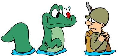 alligator and soldier