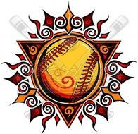 Softball Sun Summer And Ball Vector Image clipart